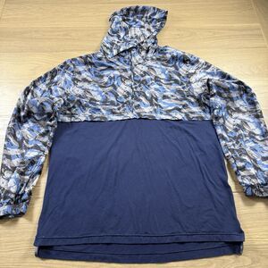 Under Armour Jacket Men 2XL Sportstyle Wind Anorak Camo 1/4 Zip Hoodie Blue